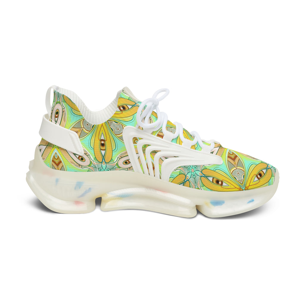 Mesh Sneakers — Floral Kaleidoscope Pattern, Lightweight Breathable Women’s Athletic Shoes #jh7654
