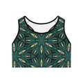 Green Kaleidoscope Sports Bra — Abstract Mandala Activewear #hgr88600