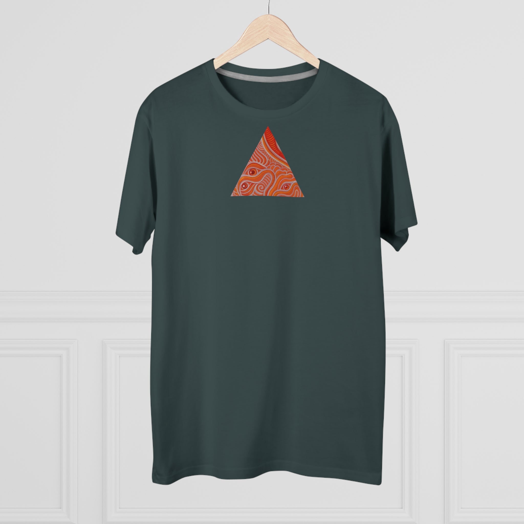 Men's Tee — Red Geometric Triangle Pattern #dm52986