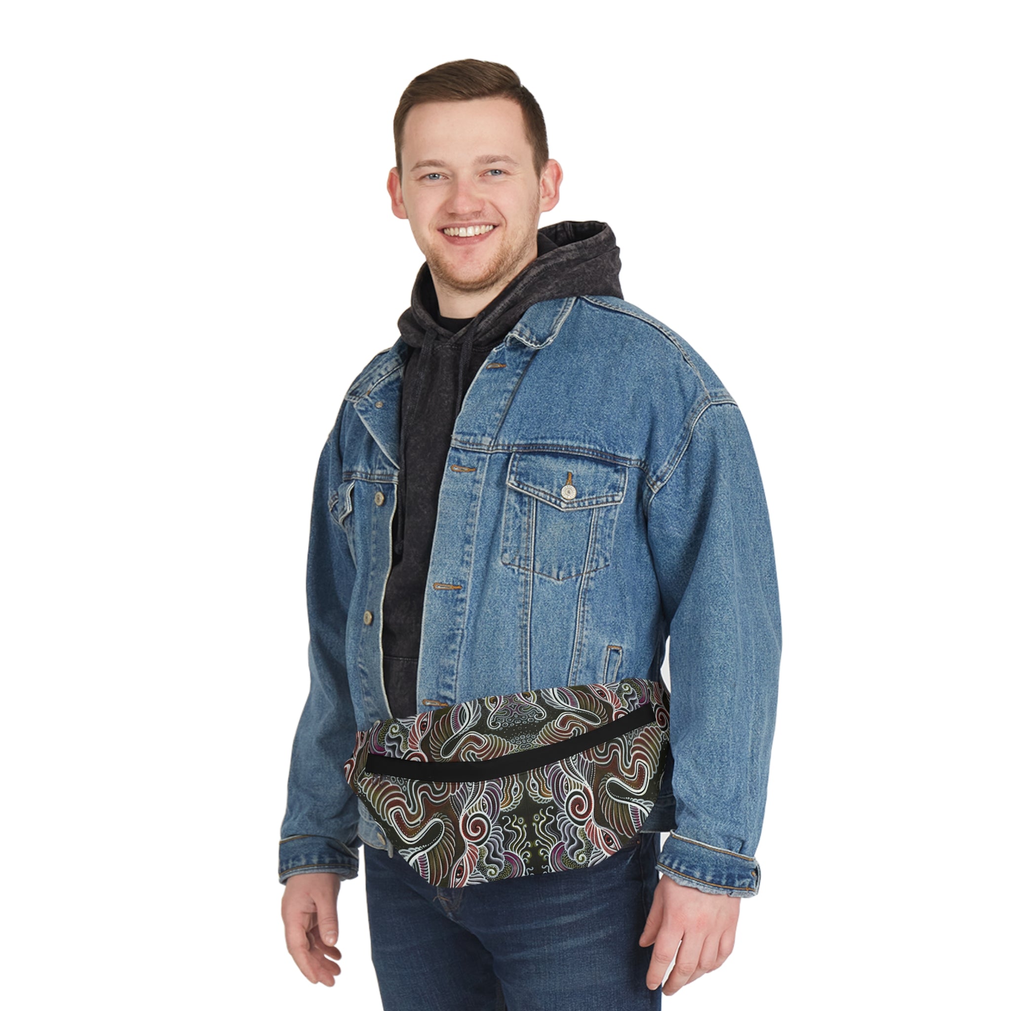 Boho Swirl Large Fanny Pack — Patterned Festival Waist Bag #fp21