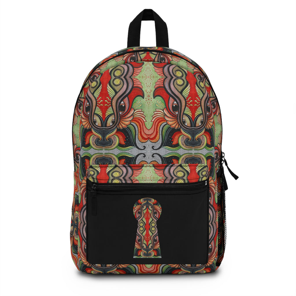 Psychedelic Tribal Pattern Backpack – Colorful Retro Art School Bag #u76578