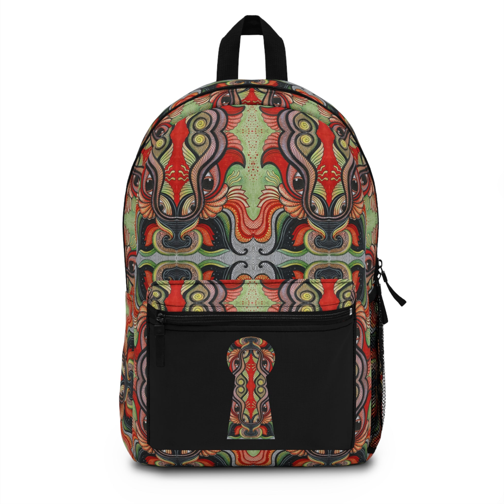 Psychedelic Tribal Pattern Backpack – Colorful Retro Art School Bag #u76578