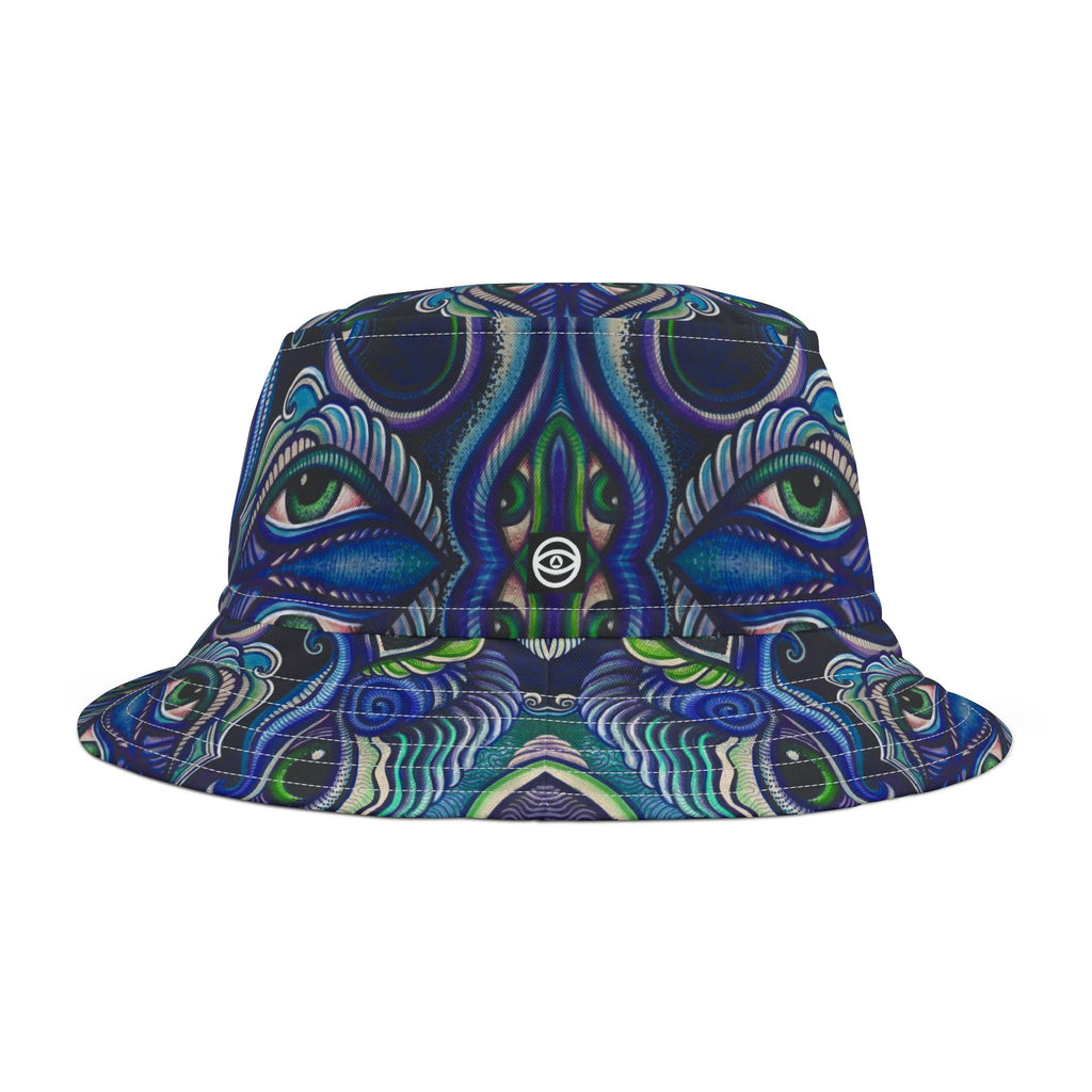 Psychedelic Ocean Wave Bucket Hat — Trippy Blue Green All-Over Print #r489865