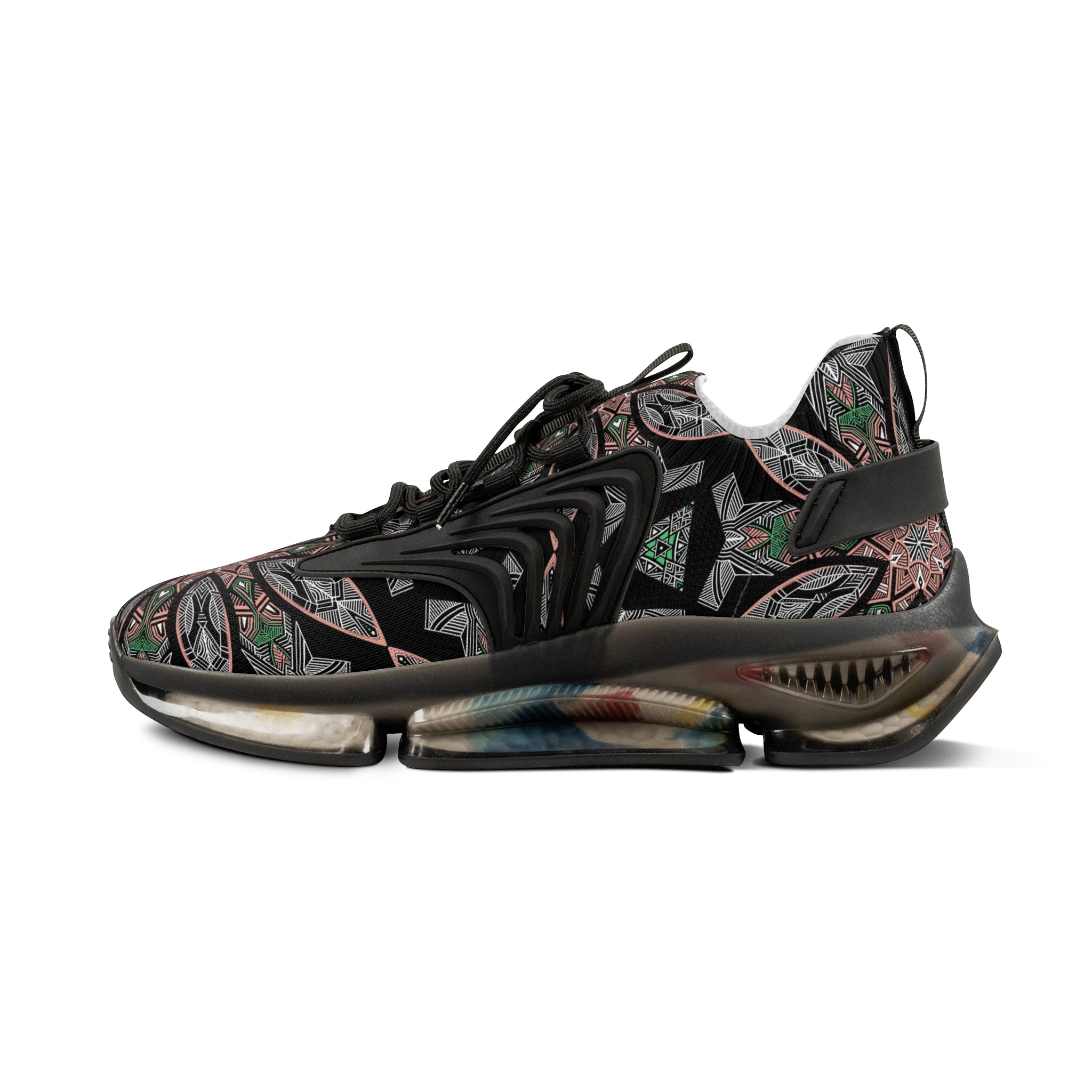 Men's Mesh Sneakers — Kaleidoscope Floral Athletic Shoes #ss2586443