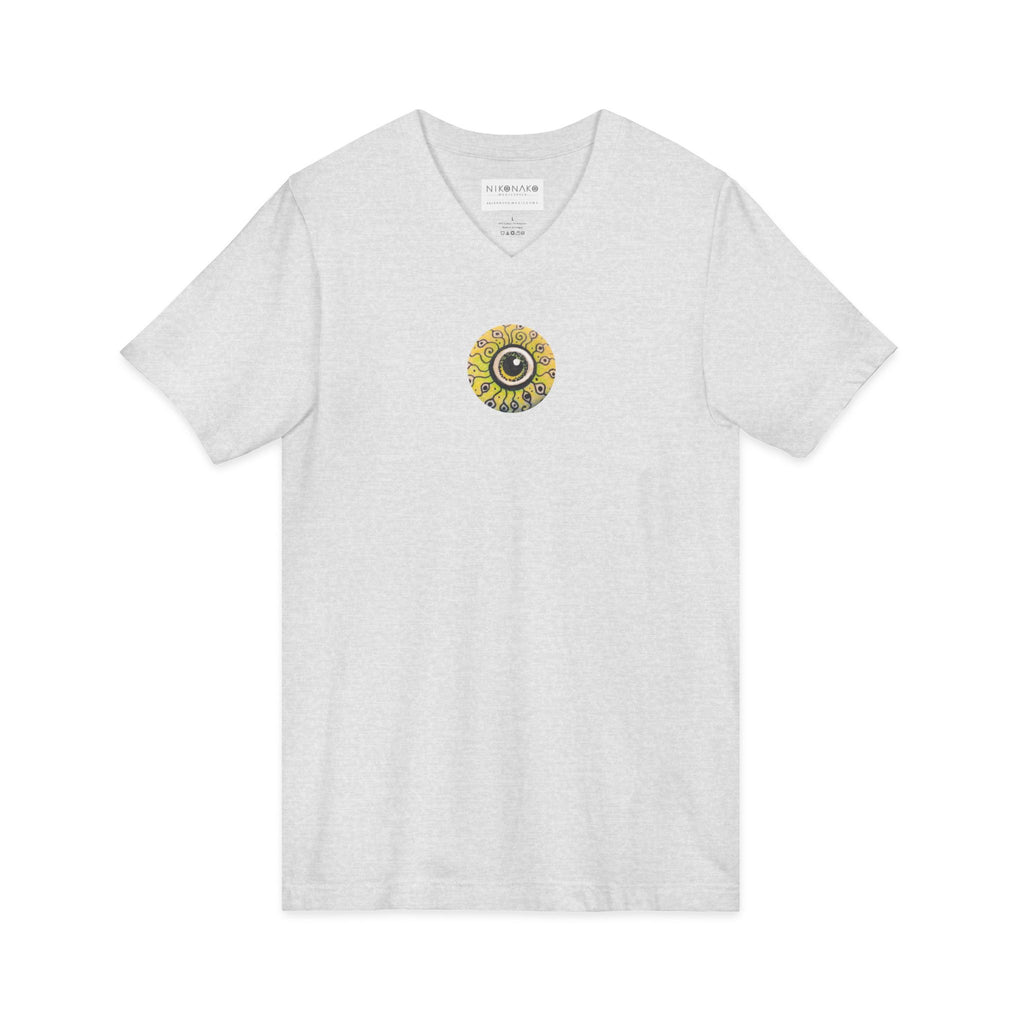 Sunflower Eye Pattern V-Neck Tee #k0833