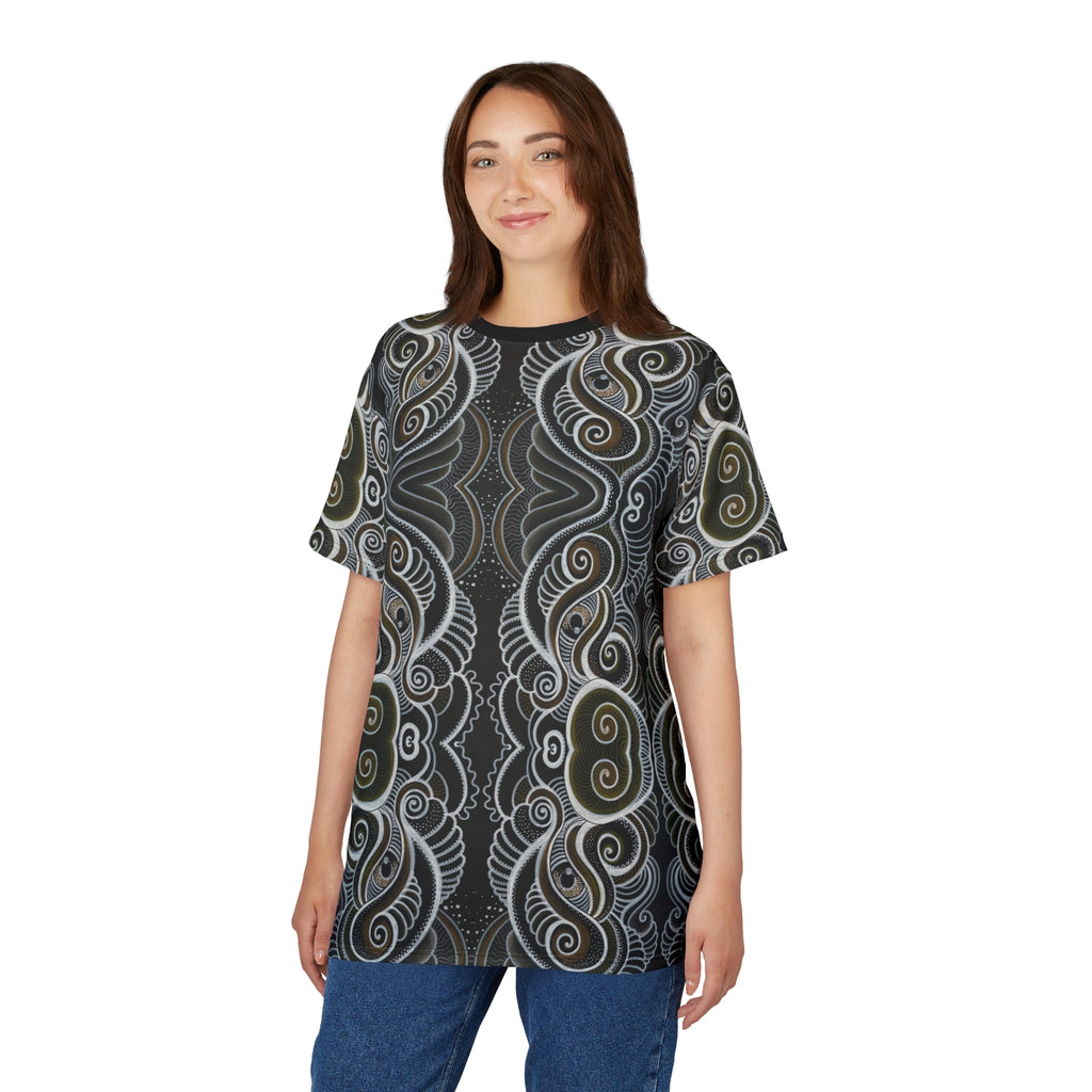Tribal Spiral All-Over Print Tee — Boho Geometric Pattern #i66321