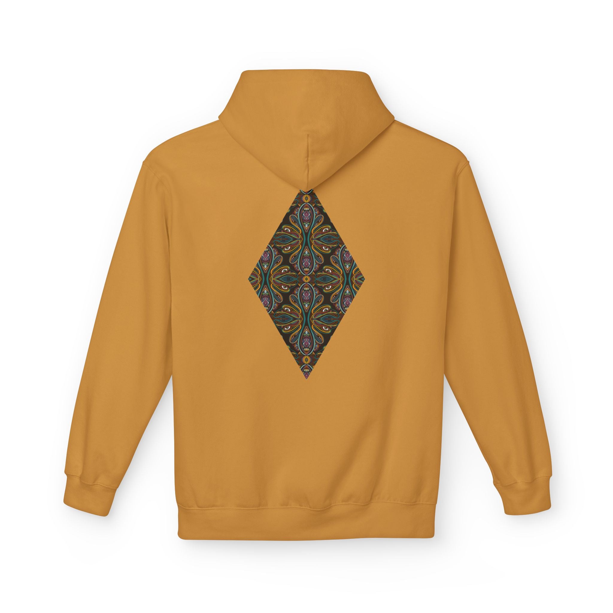 Geometric Mosaic Triangle Hoodie — Decorative Pattern Pullover #i865678