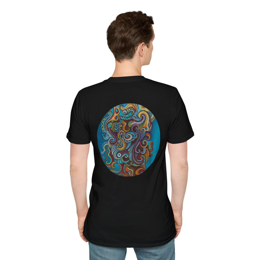Psychedelic Keyhole T-Shirt — Colorful Swirl Art Tee #tsc8765