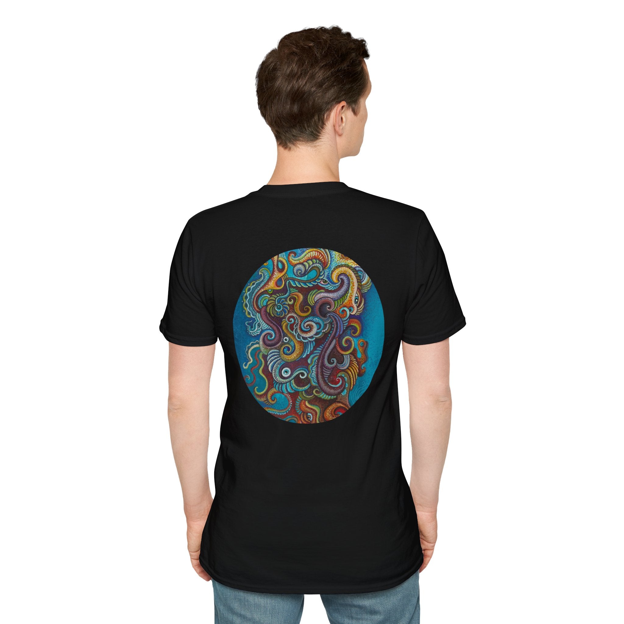 Psychedelic Keyhole T-Shirt — Colorful Swirl Art Tee #tsc8765
