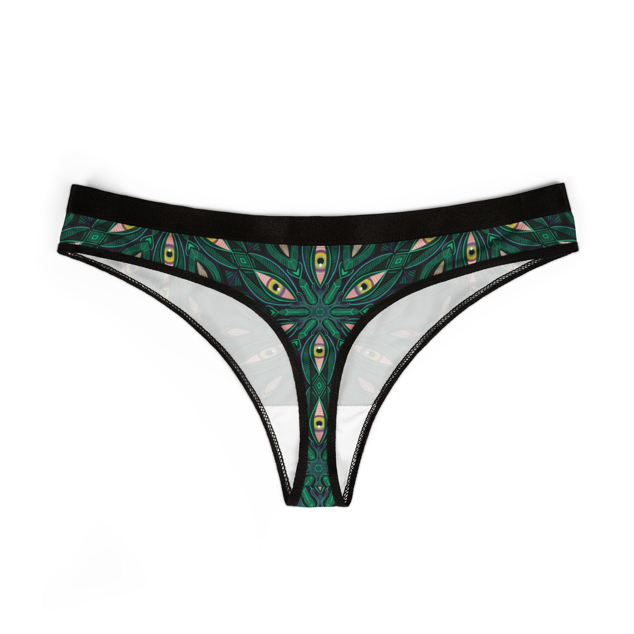 Green Kaleidoscope Thong — Women's Patterned Lingerie #m99554