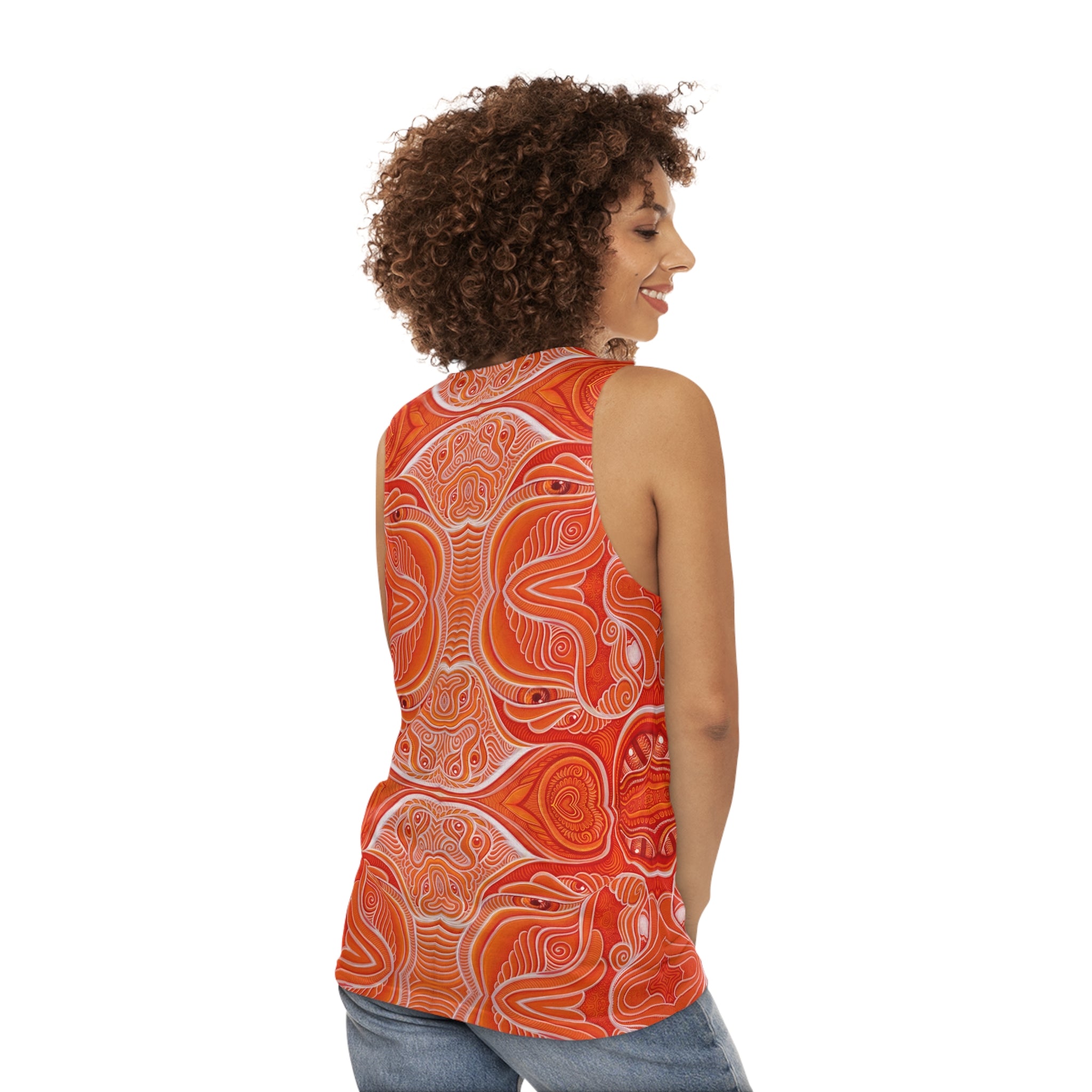 Red Earth Mandala Tank — All-Over-Print Tribal Geometric Tank Top #kv774422