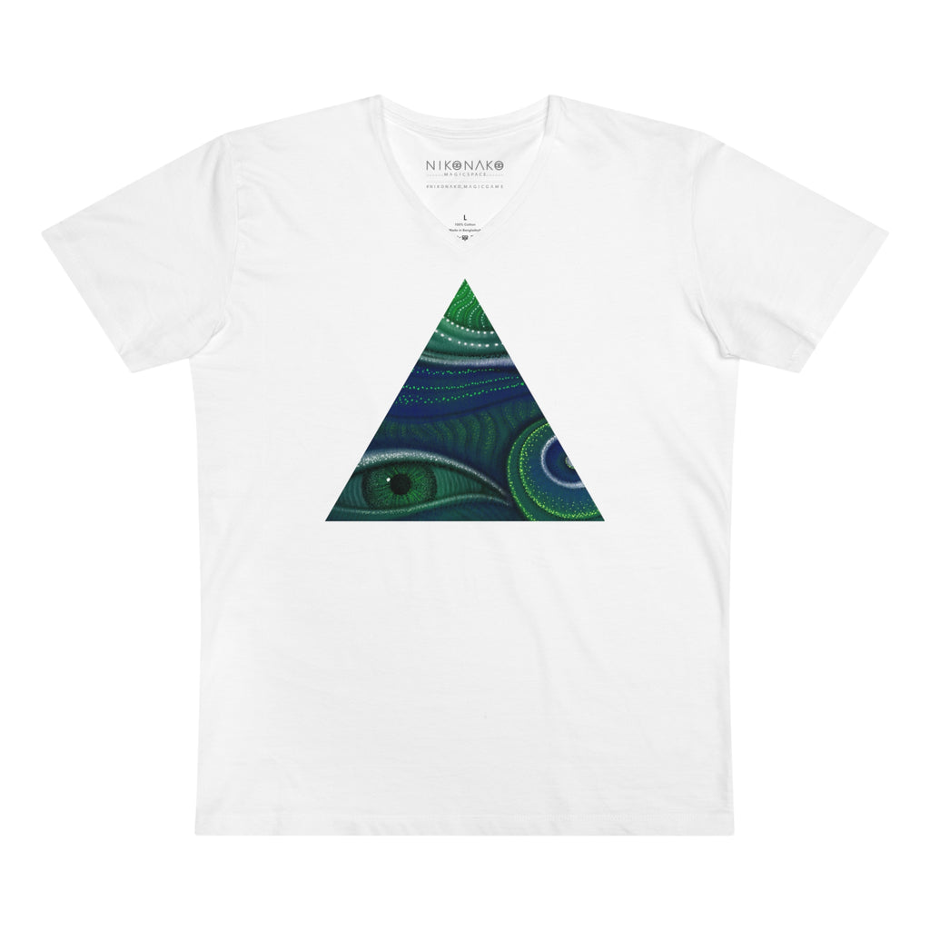 Peacock Eye Triangle V-Neck T‑Shirt #ts3