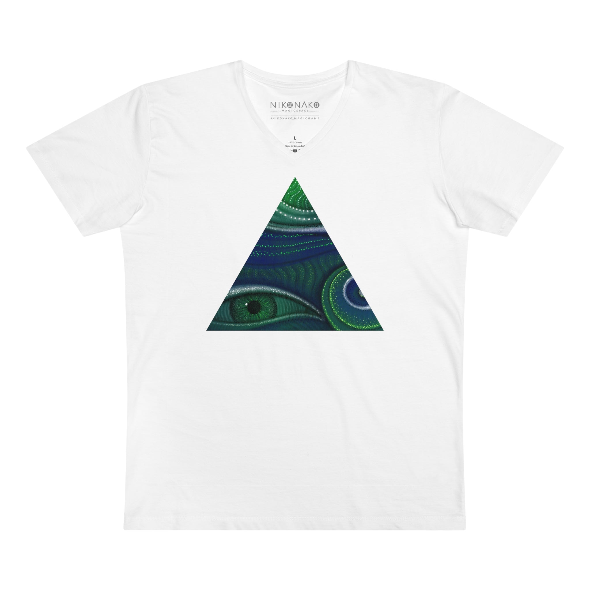 Peacock Eye Triangle V-Neck T‑Shirt #ts3