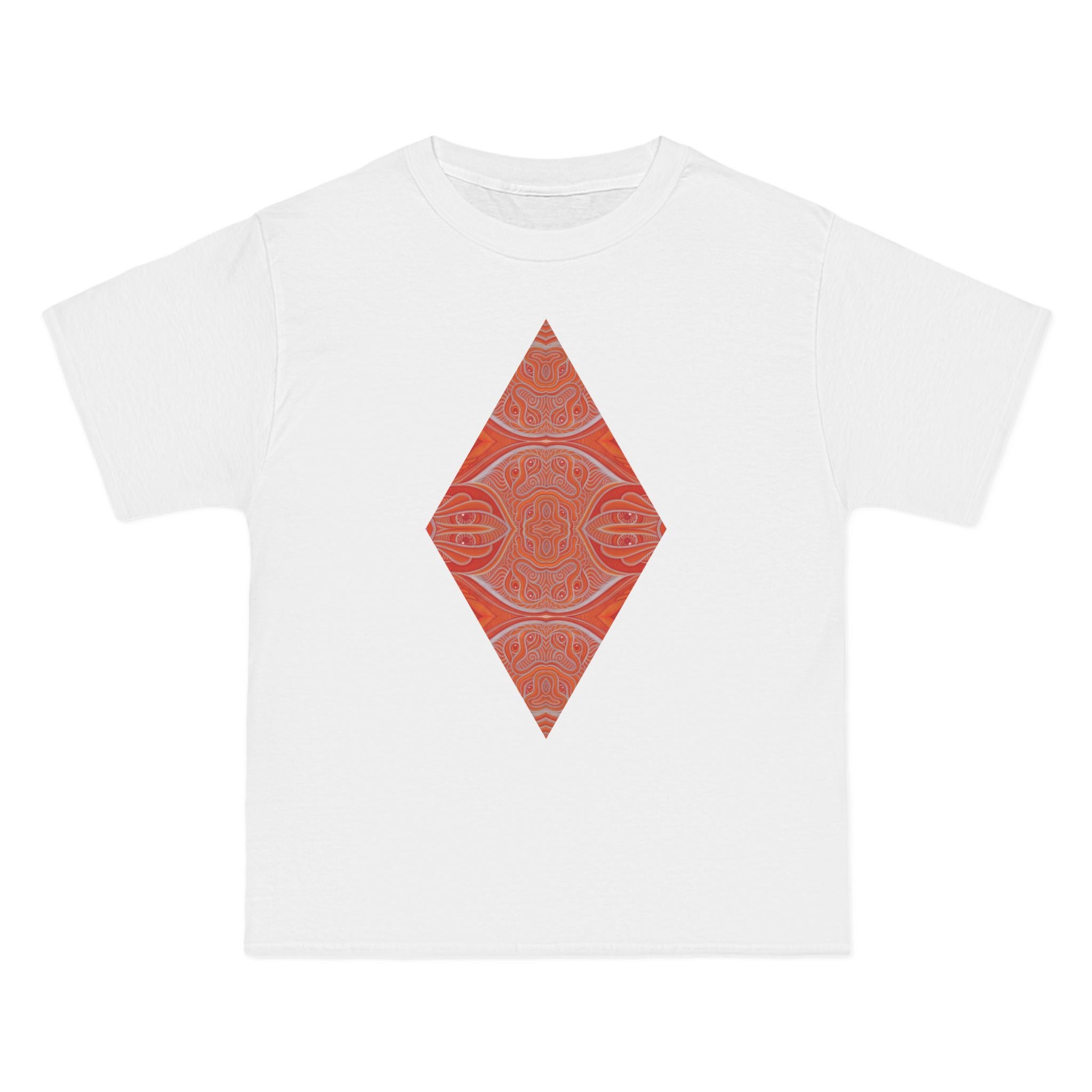 Geometric Red Diamond Graphic T-Shirt #kd753097