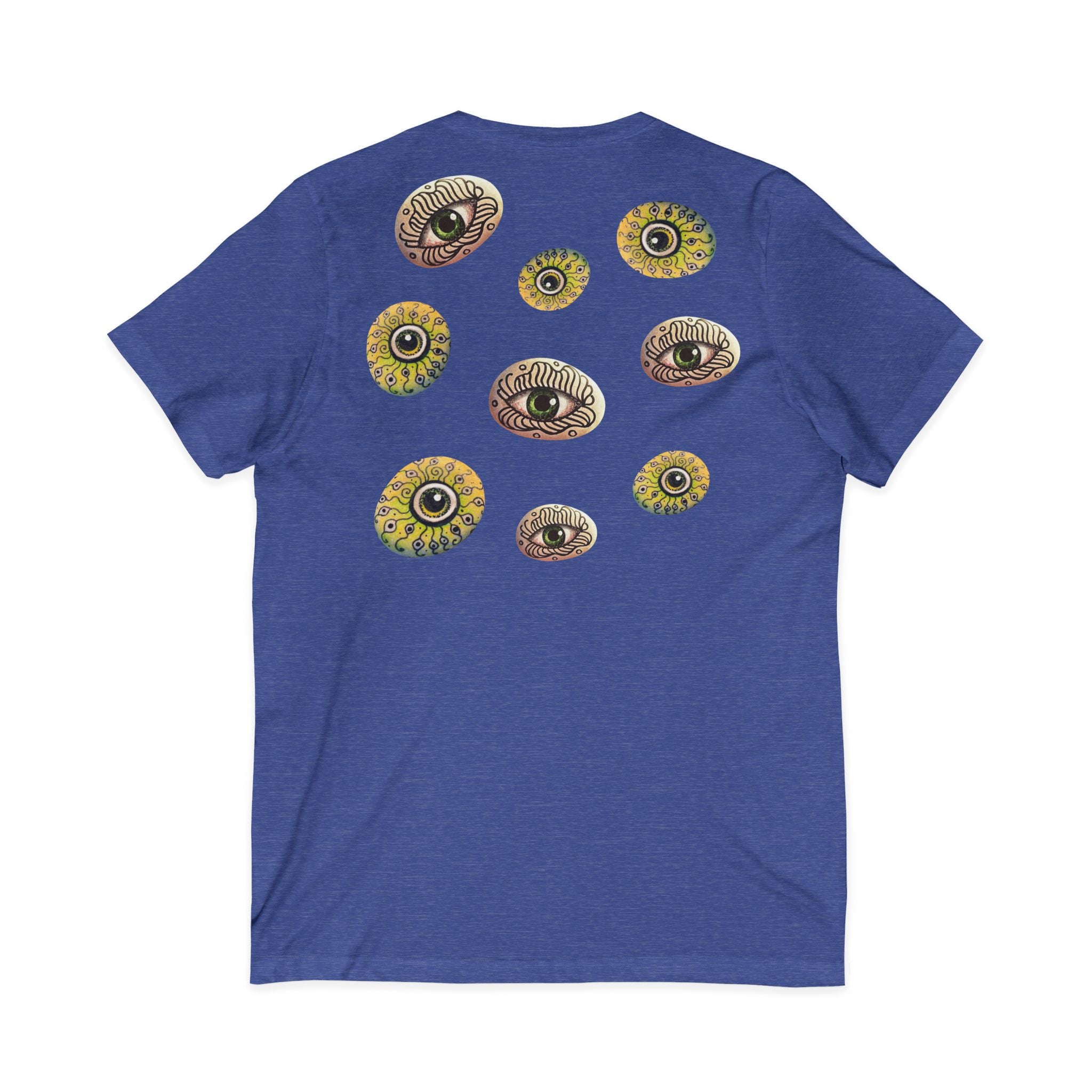 Sunflower Eye Pattern V-Neck Tee #k0833