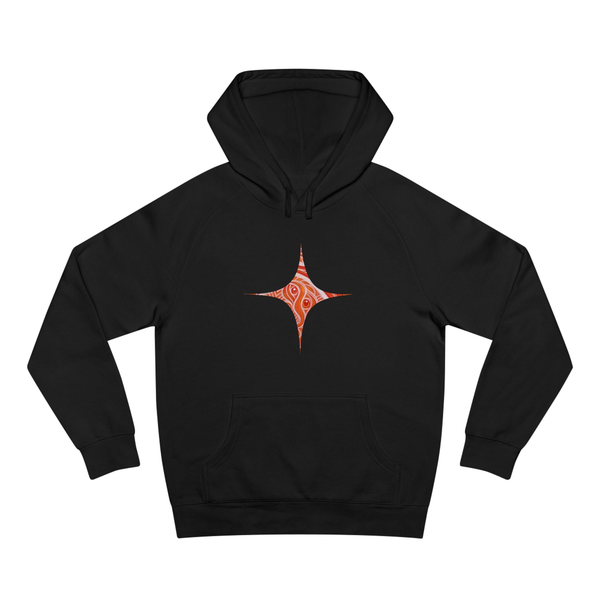 Keyhole & Diamond Pattern Hoodie — Abstract Red Paisley Graphic #yh099879