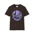 Abstract Purple Swirl Art T-Shirt | Psychedelic Keyhole Design