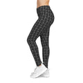 Women's Black Geometric Wave Leggings — All-Over Print Yoga & Casual Activewear #y54788