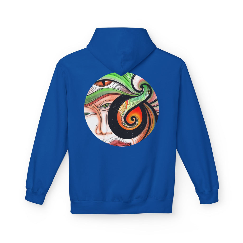 Abstract Swirl Face Hoodie | Artistic Geometric Portrait, White Pullover