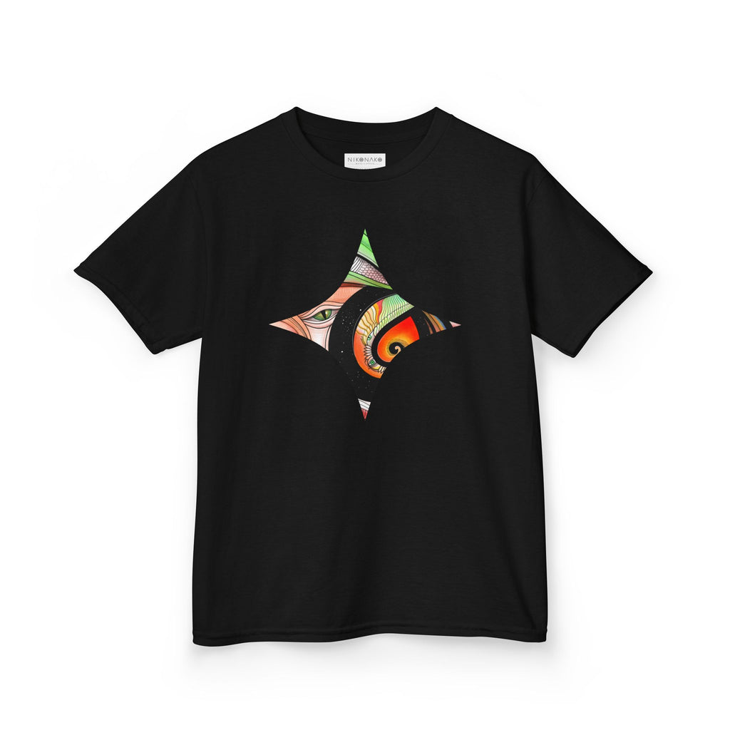 Abstract Eye Pattern Kids Tee | Geometric Star & Triangle Art