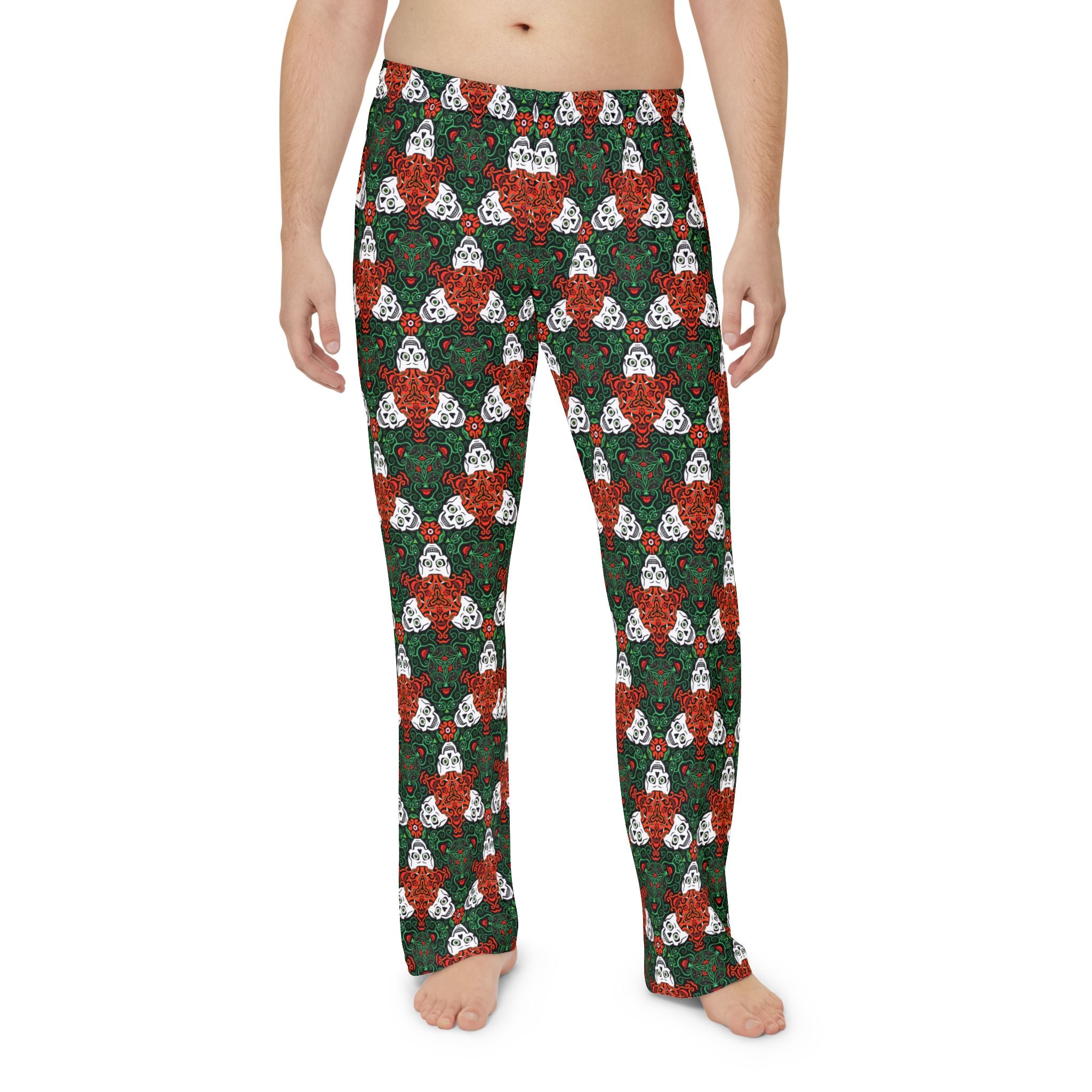 Men's Skull & Roses Holiday Pajama Pants #fs214552