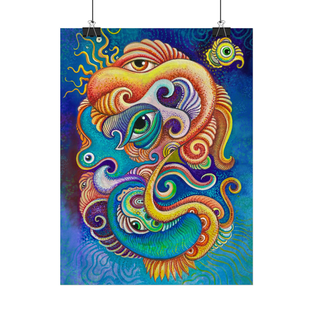 Abstract Psychedelic Watercolor Poster — Textured Matte Art Print #wp2