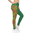 Psychedelic Paisley Black Women's Leggings — Bright Neon Swirl Activewear #d9484849