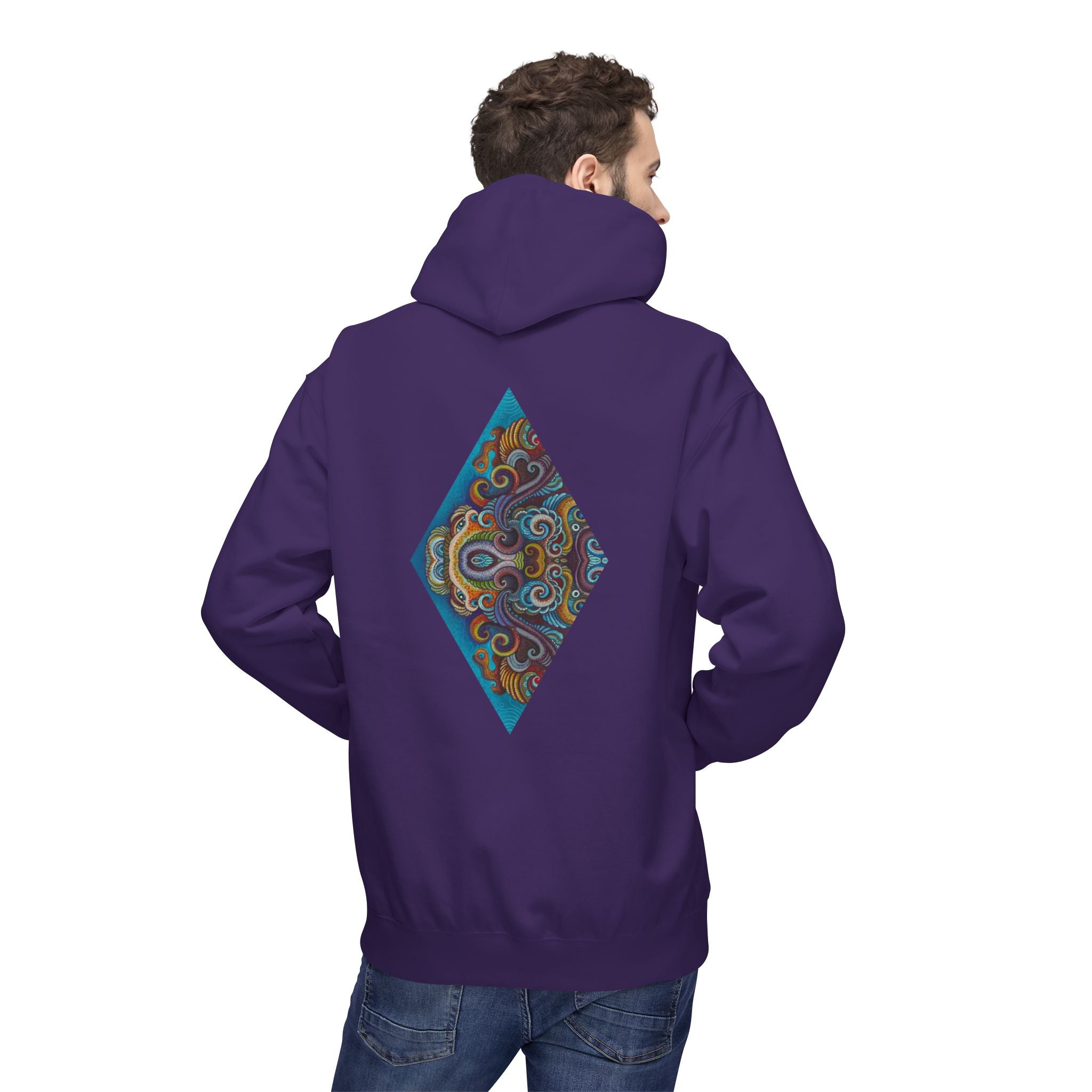 Hoodie — Colorful Geometric Tribal Diamond Print #g765889