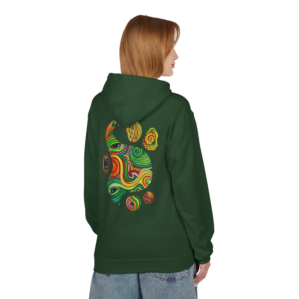 Psychedelic Swirl Hoodie — Colorful Abstract Apple Graphic #j64298