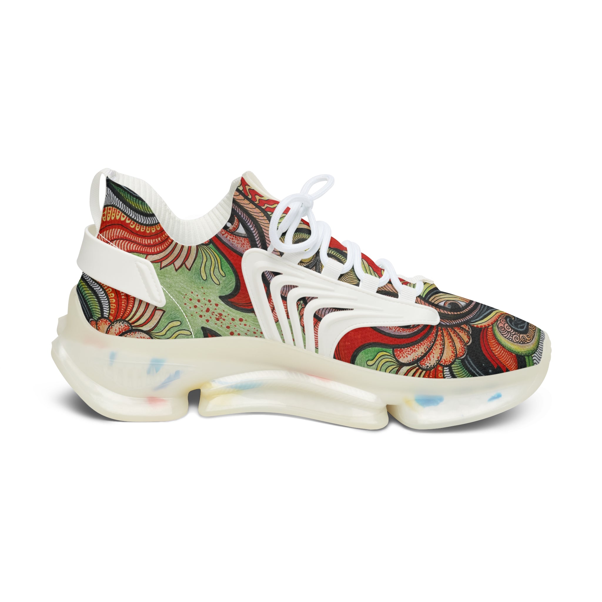 Women's Mesh Sneakers — Vintage Swirl Pattern Athletic Shoes #f3555522