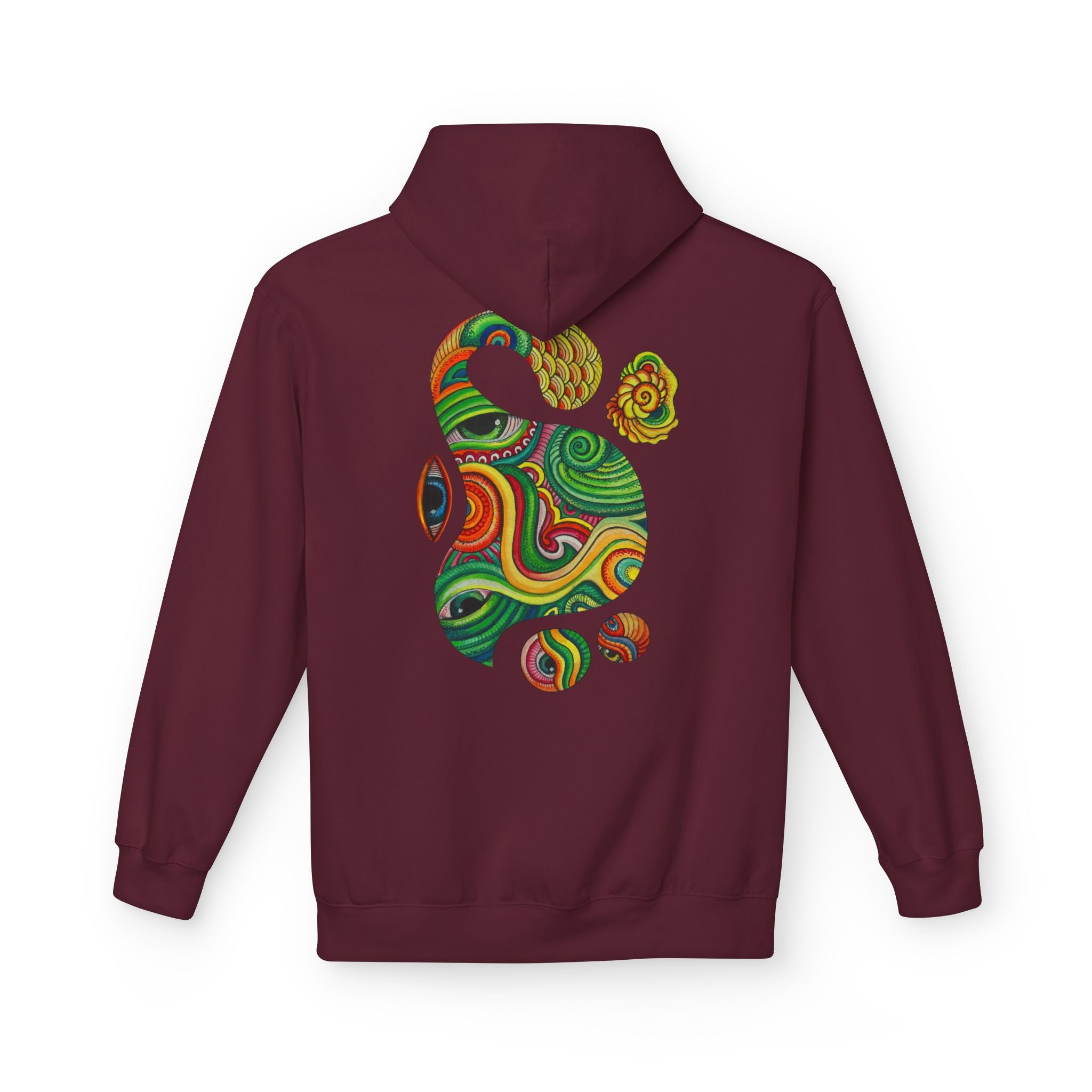 Psychedelic Swirl Hoodie — Colorful Abstract Apple Graphic #j64298