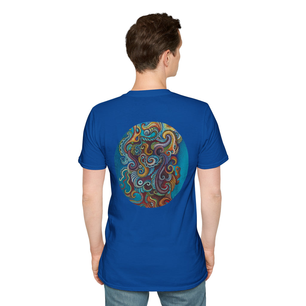 Psychedelic Keyhole T-Shirt — Colorful Swirl Art Tee #tsc8765