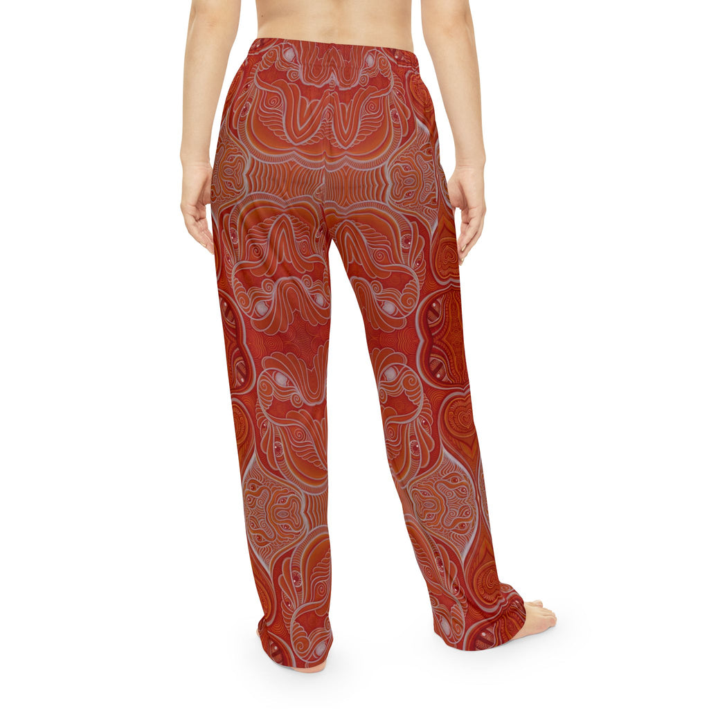 Red Retro Swirl Women's Pajama Pants — Cozy Printed Lounge Trousers #hga6654