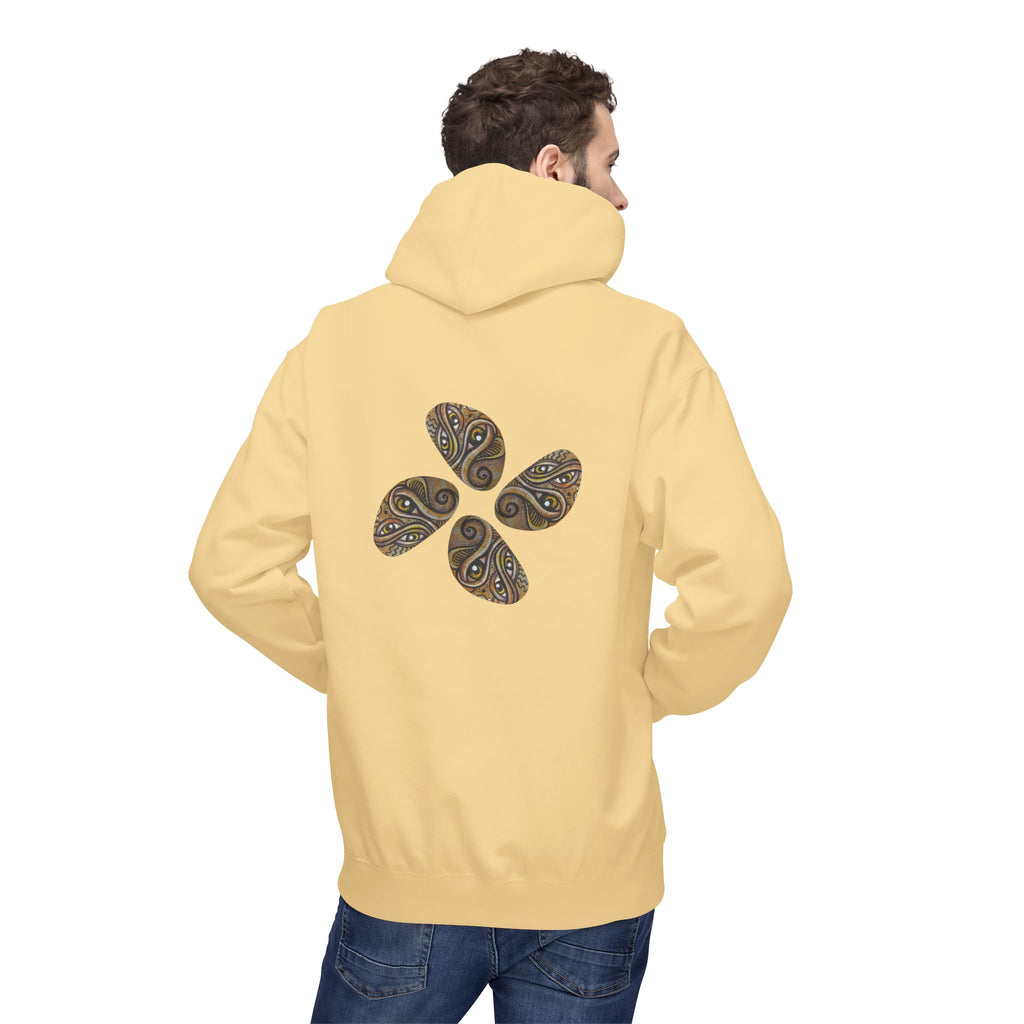 Leaf Pattern Hoodie — Boho Tribal Feather Design Pullover #f8635678