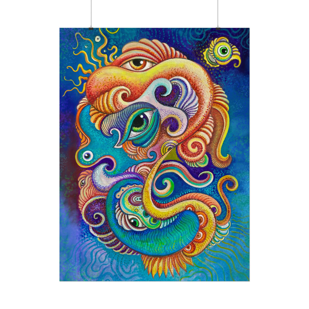 Abstract Psychedelic Watercolor Poster — Textured Matte Art Print #wp2