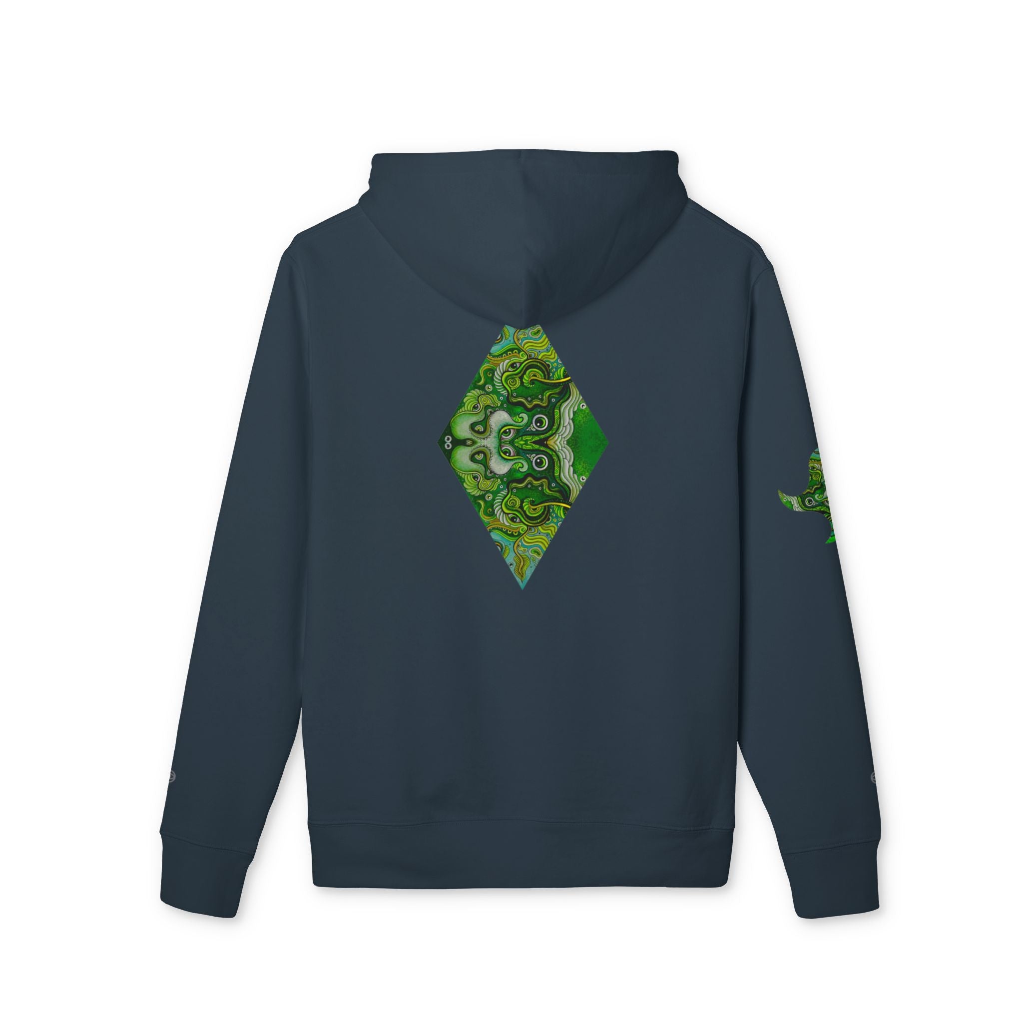 Green Geometric Nature Hoodie — Triangle Diamond Forest Graphic #iyf874322