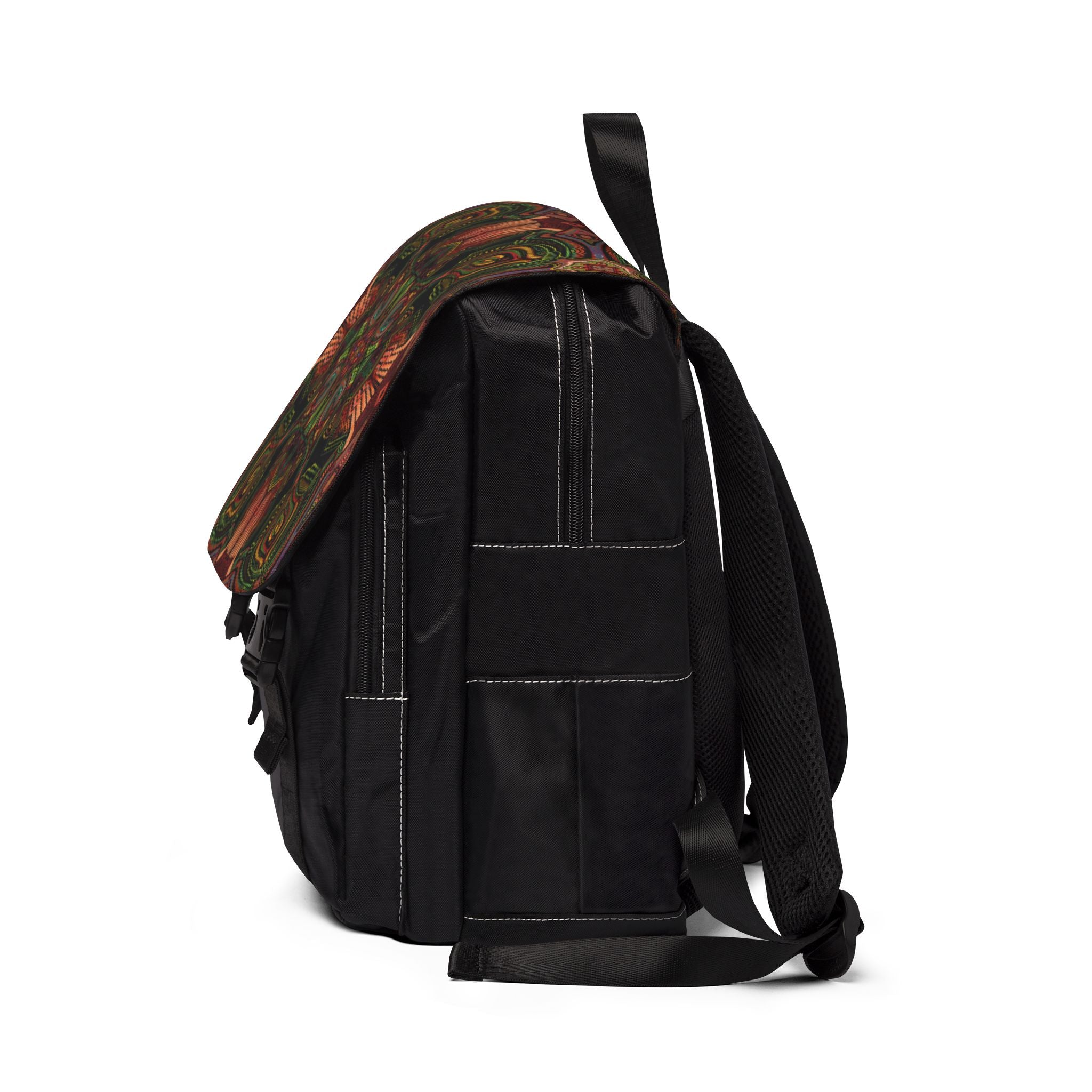 Bohemian Kaleidoscope Backpack - Artistic Mandala Flap Daypack #fd1