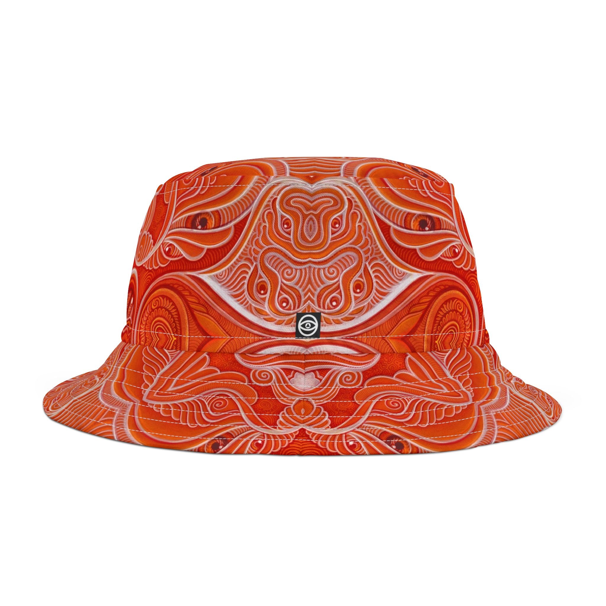 Red Psychedelic Eye Pattern Bucket Hat – Bold All-Over Print Summer Hat #i97468