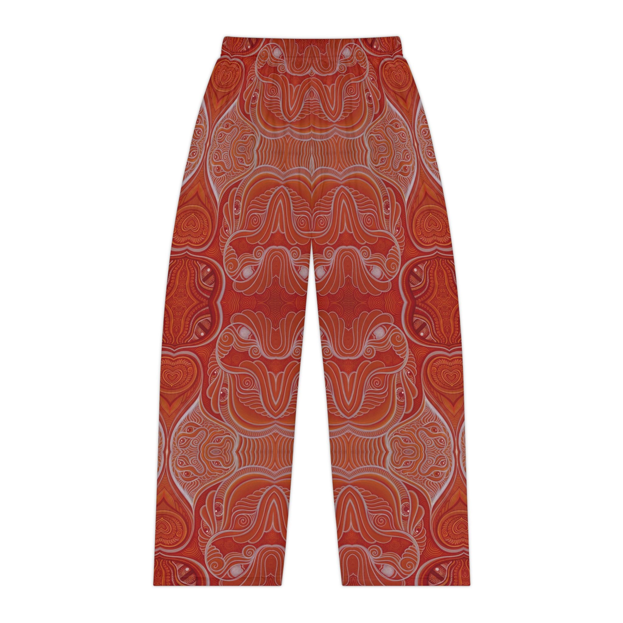 Red Retro Swirl Women's Pajama Pants — Cozy Printed Lounge Trousers #hga6654