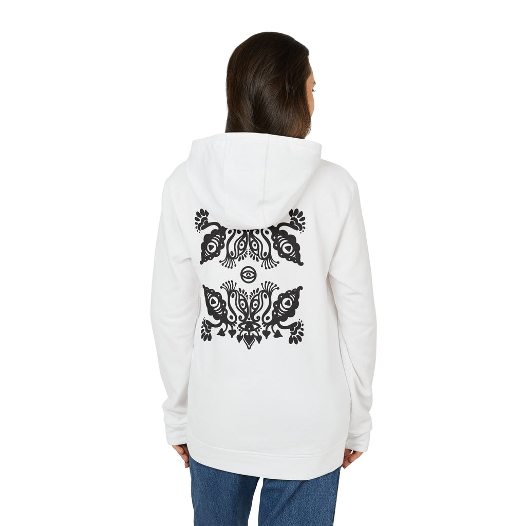 Adidas Hoodie — Ornamental Symmetry Black Graphic Zip-Up #y086467
