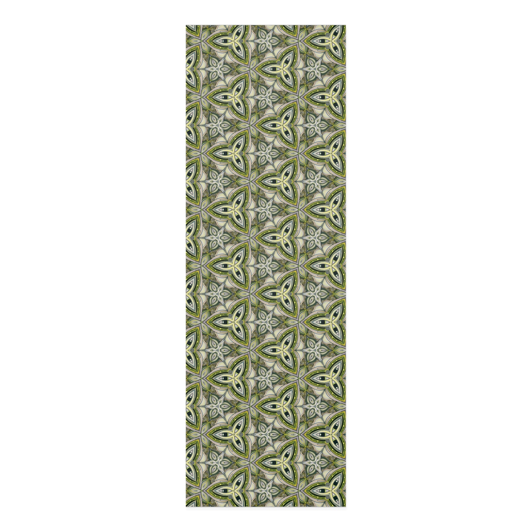 Green Celtic Pattern Yoga Mat — Foam Exercise & Pilates Mat #dgy55223