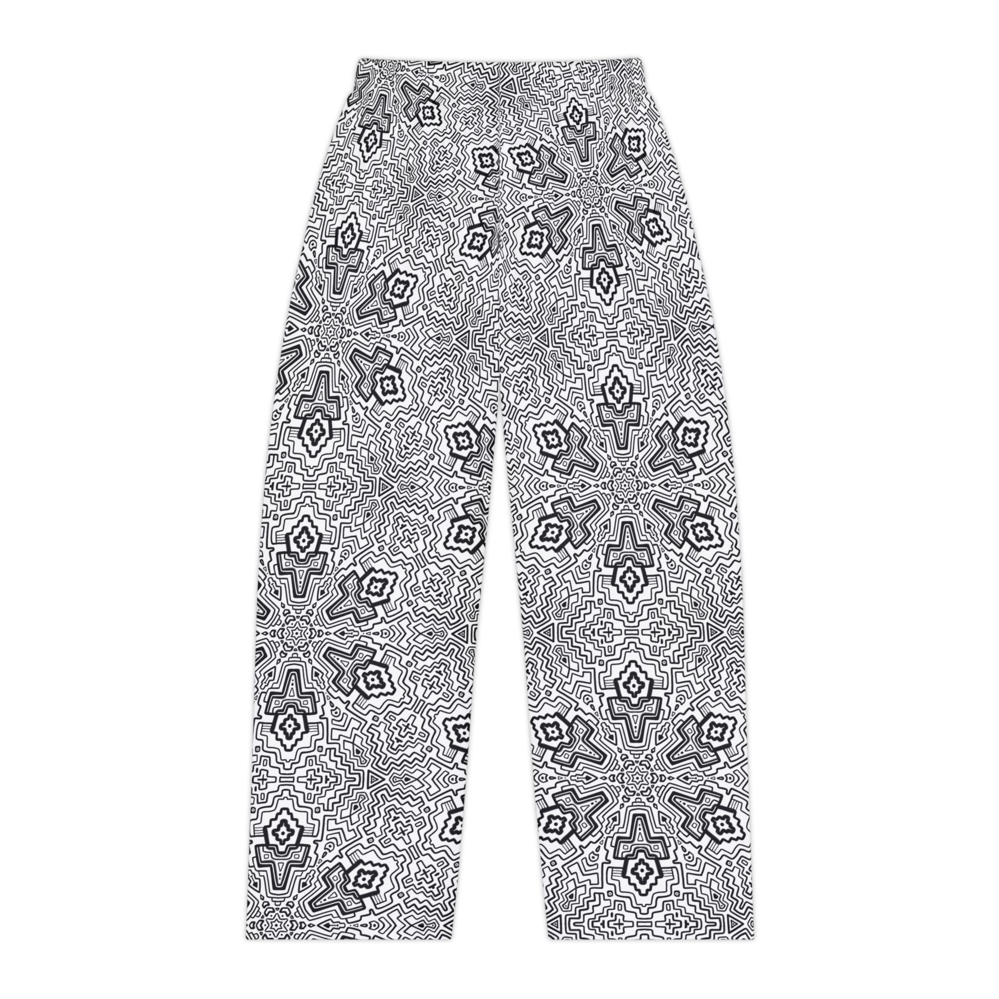 Women's Pajama Pants — Monochrome Kaleidoscope Lounge Pants #lp47766