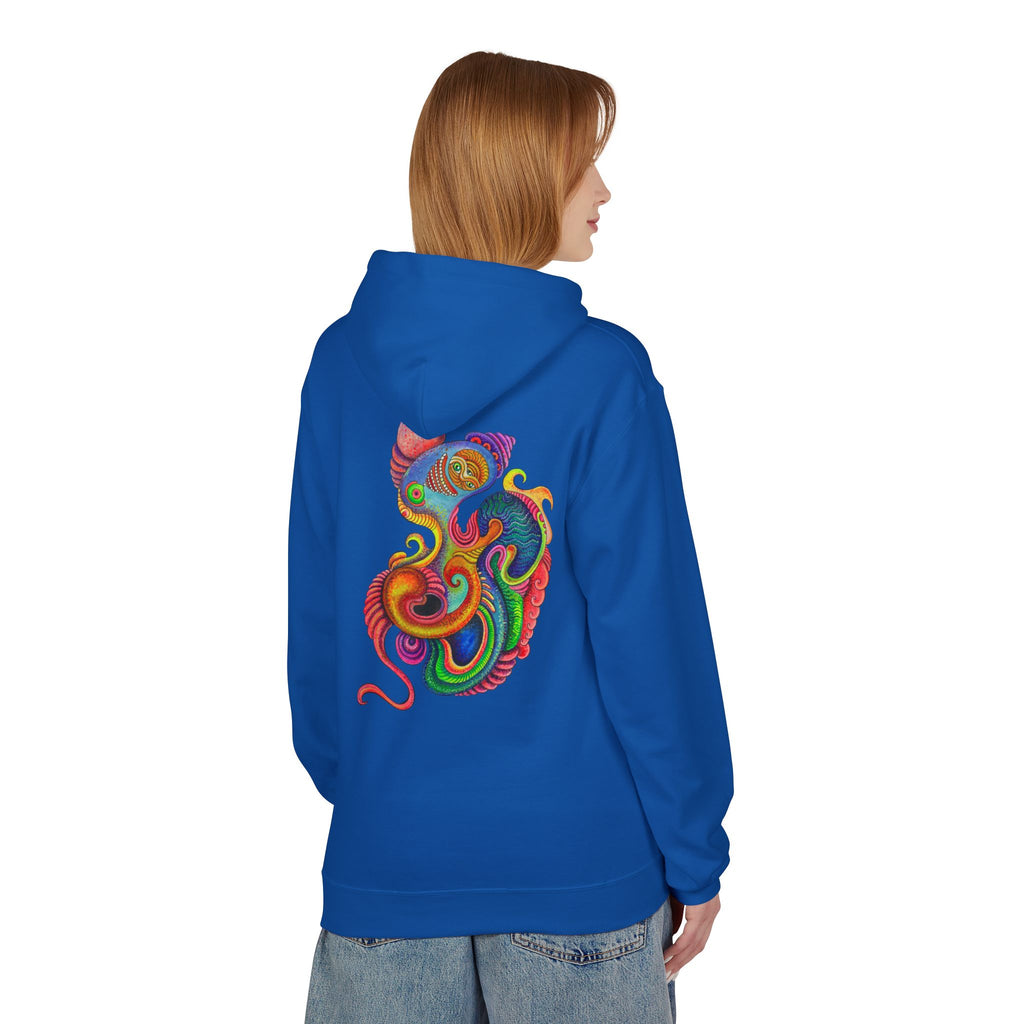 Psychedelic Abstract Snake Hoodie — Colorful Surreal Art Pullover #ggd76467