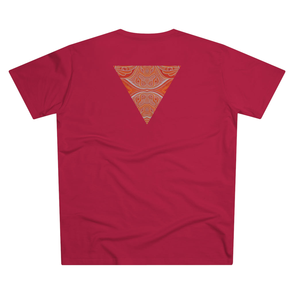 Men's Tee — Red Geometric Triangle Pattern #dm52986