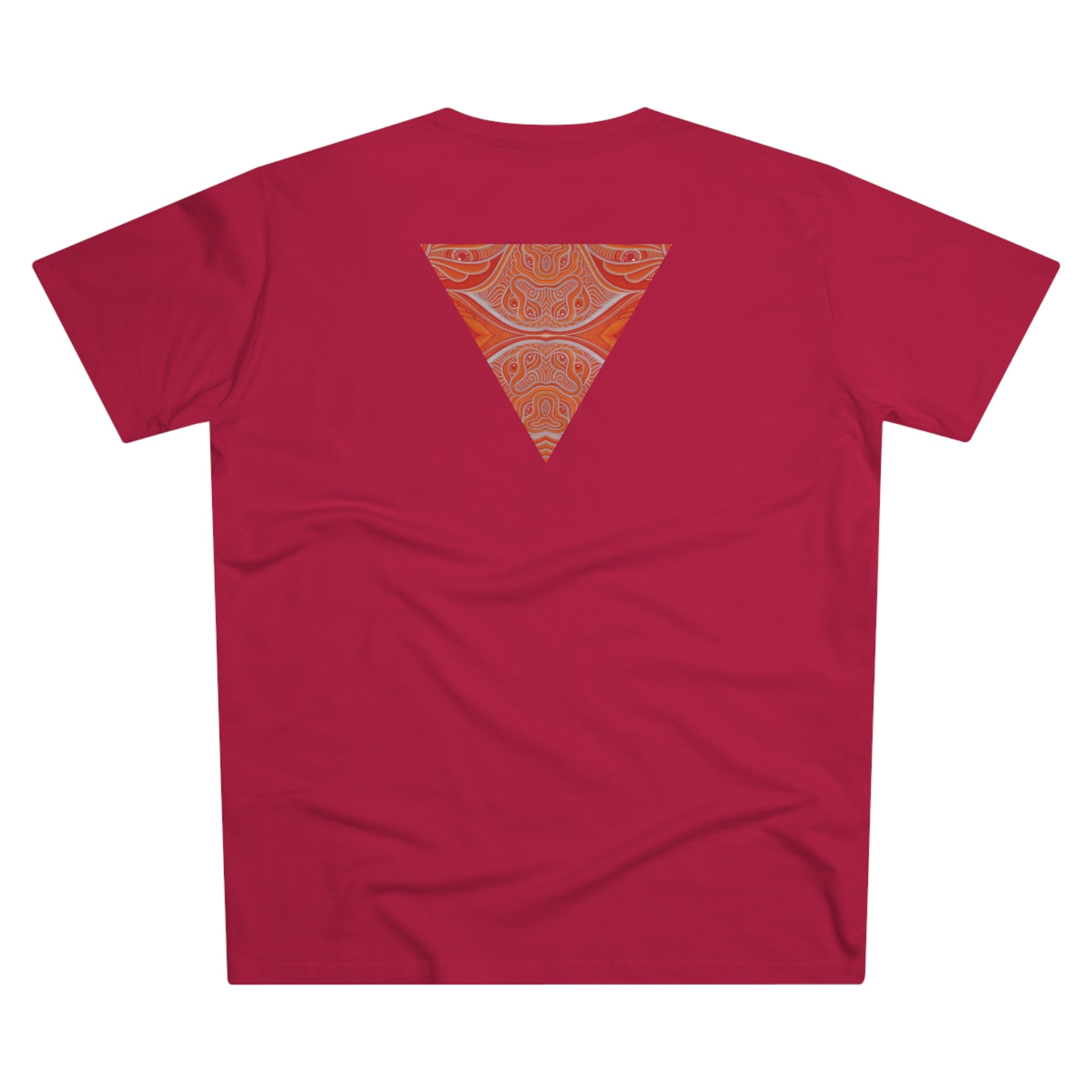 Men's Tee — Red Geometric Triangle Pattern #dm52986