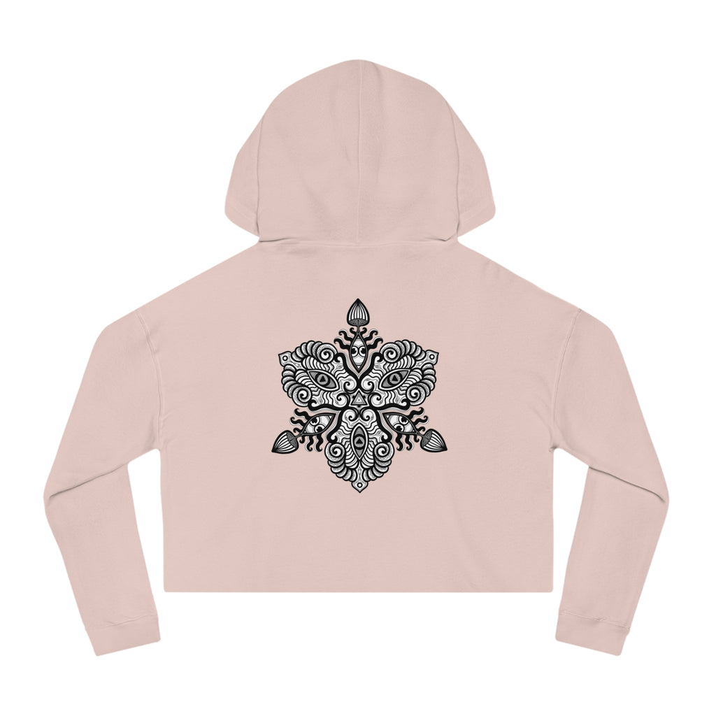 Cropped Hoodie — Boho Mandala Henna Floral Print #h98647