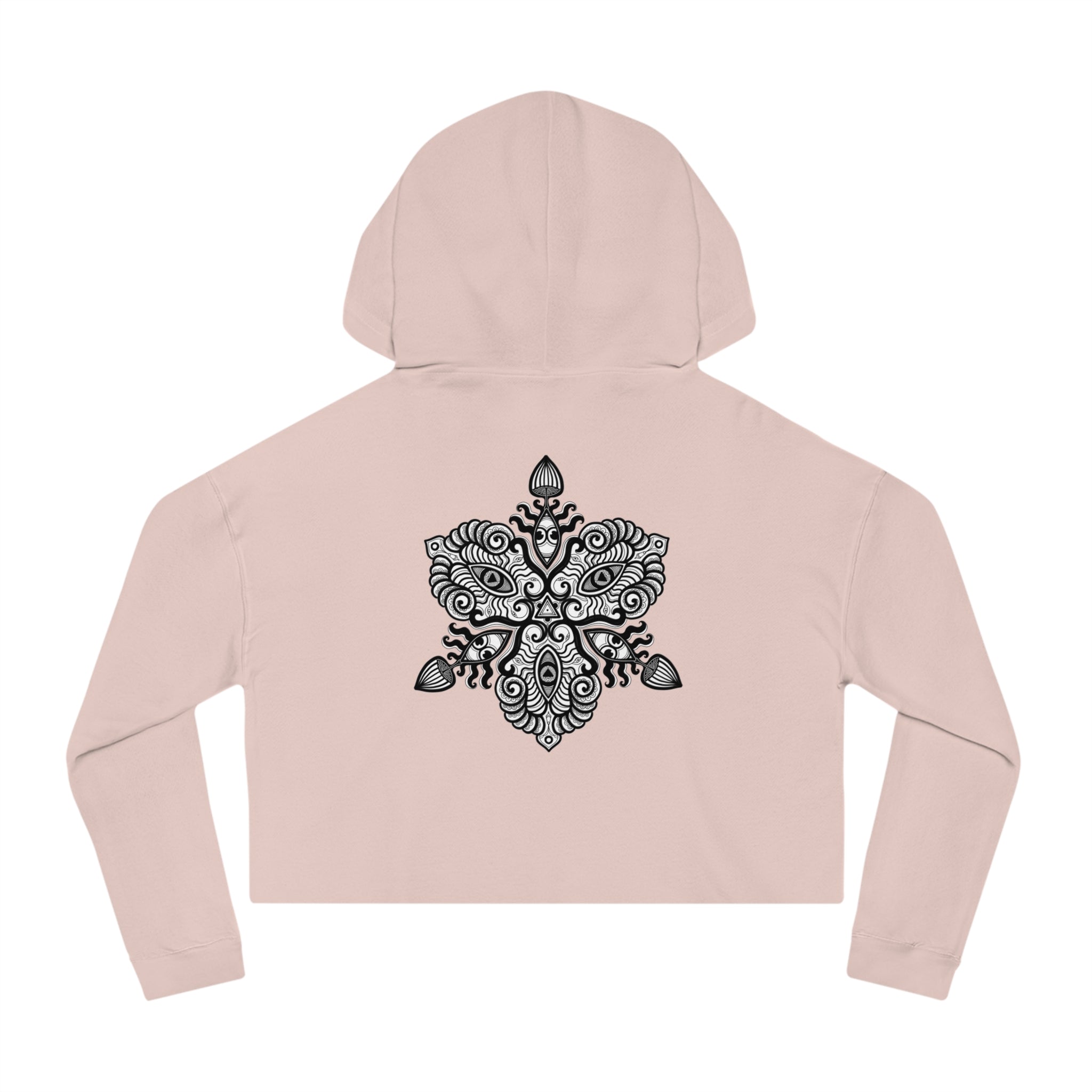 Cropped Hoodie — Boho Mandala Henna Floral Print #h98647