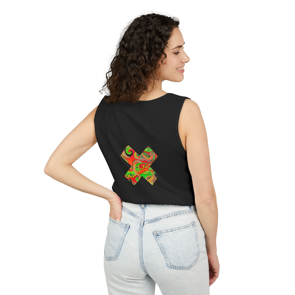 Psychedelic Paisley Cross Tank #t434567