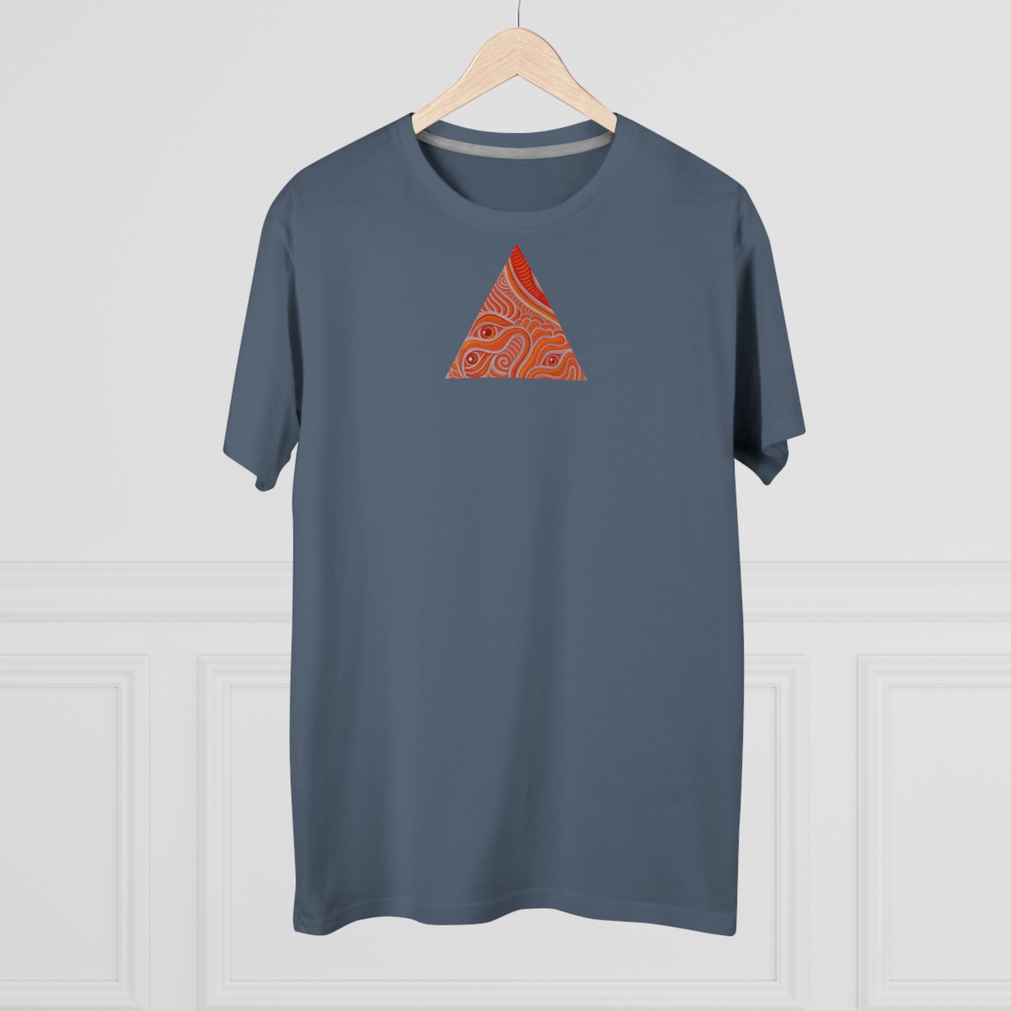 Men's Tee — Red Geometric Triangle Pattern #dm52986
