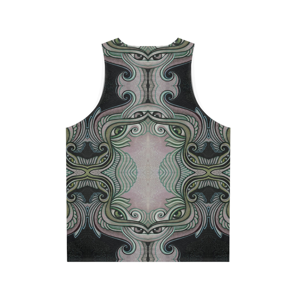 All-Over Print Tank Top — Pastel Tribal Mandala Symmetry #f34789